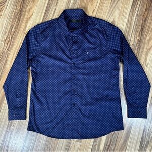 Franco Ferraro Slim button up mens formal shirt embroidered F on pocket size L